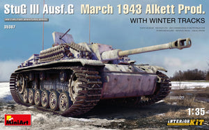 StuG III Ausf. G March 1943 Alkett Prod. WITH WINTER TRACKS. INTERIOR KIT, MiniArt 1/35