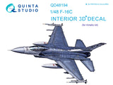 F-16C 3D-Printed & coloured Interior on decal paper (for Kinetic kit)