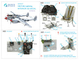 P-38J 3D-Printed & coloured Interior on decal paper (Tamiya)