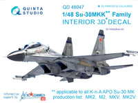 1/48 Su-30MKK 3D-Printed & coloured Interior on decal paper (for HobbyBoss kit)