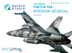 1/48 F/A-18A 3D-Printed & coloured Interior on decal paper (for Kinetic kit)
