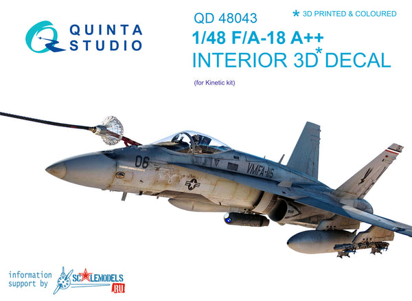 1/48 F/A-18A++ 3D-Printed & coloured Interior on decal paper (for Kinetic kit)