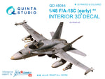 1/48 F/A-18С (early) 3D-Printed & coloured Interior on decal paper (for Kinetic kit)
