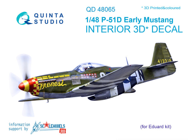 1/48 P-51D (Early) 3D-Printed & coloured Interior on decal paper (for Eduard kit)