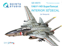 F-14D 3D-Printed & coloured Interior on decal paper (for Tamiya kit)