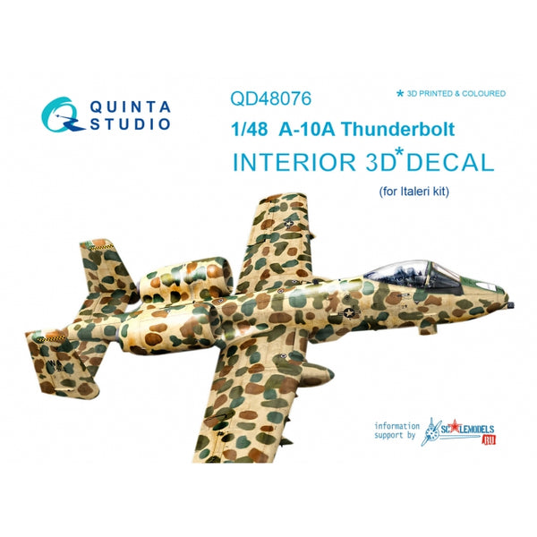 A-10A 3D-Printed & coloured Interior on decal paper (for Italeri kit)