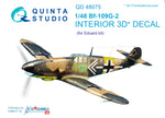 Bf-109G-2 3D-Printed & coloured Interior on decal paper (for Eduard kit)