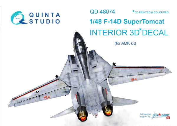 F-14D 3D-Printed & coloured Interior on decal paper (for AMK kit)