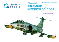 F-104G 3D-Printed & coloured Interior on decal paper (for Hasegawa kit)