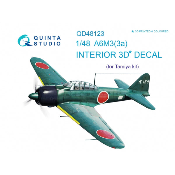 A6M3 3D-Printed & coloured Interior on decal paper (for Tamiya  kit)
