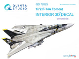 F-14A 3D-Printed & coloured Interior on decal paper (for GWH kit) 1/72