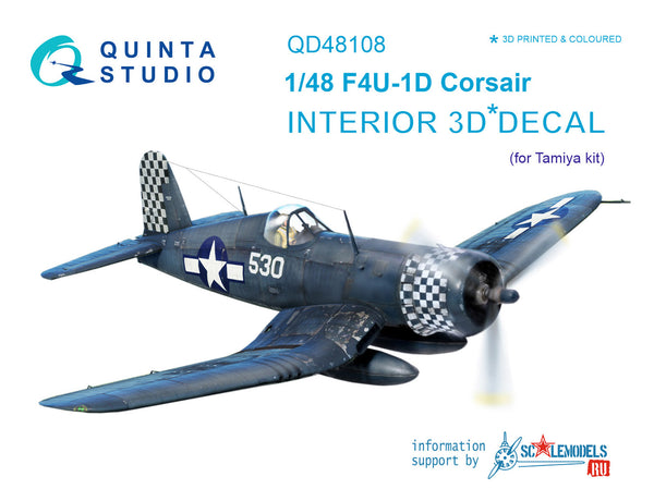 F4U-1D 3D-Printed & coloured Interior on decal paper (for Tamiya kit)