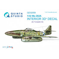 1/32 Me-262A 3D-Printed & coloured Interior on decal paper (for Trumpeter kit)