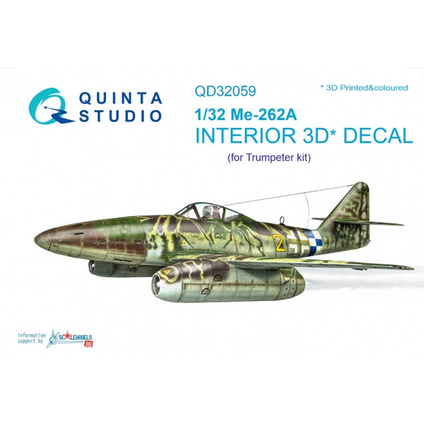 1/32 Me-262A 3D-Printed & coloured Interior on decal paper (for Trumpeter kit)