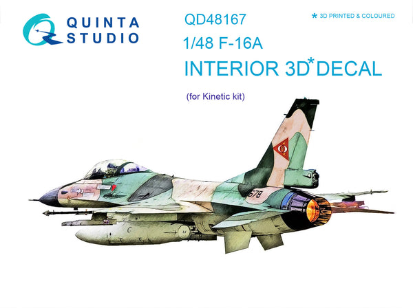 F-16A 3D-Printed & coloured Interior on decal paper (for Kinetic kit)