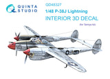 P-38J 3D-Printed & coloured Interior on decal paper (Tamiya)