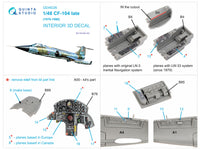 CF-104 Late 3D-Printed & coloured Interior on decal paper (Kinetic)